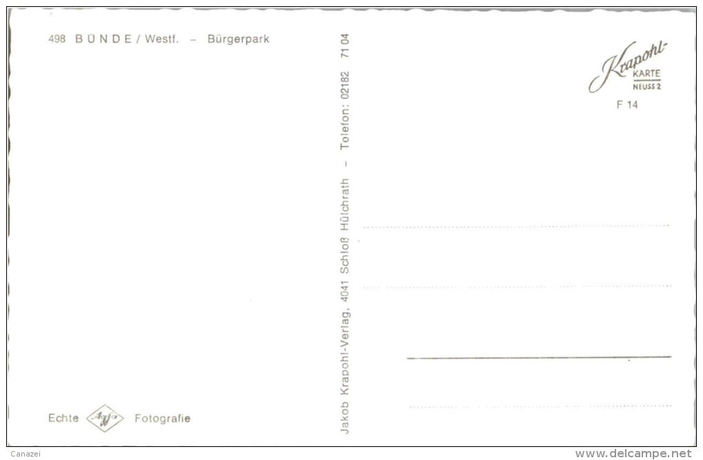 AK Bünde/Westfalen, Bürgerpark, Ung - Buende