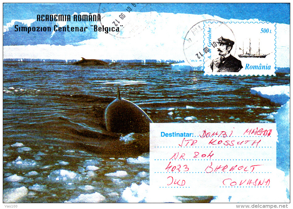 A. DE GERLACHE, ROMANIAN POLAR EXPLORER, BELGICA SHIP, COVER STATIONERY, ENTIERE POSTAUX, 1998, ROMANIA - Erforscher