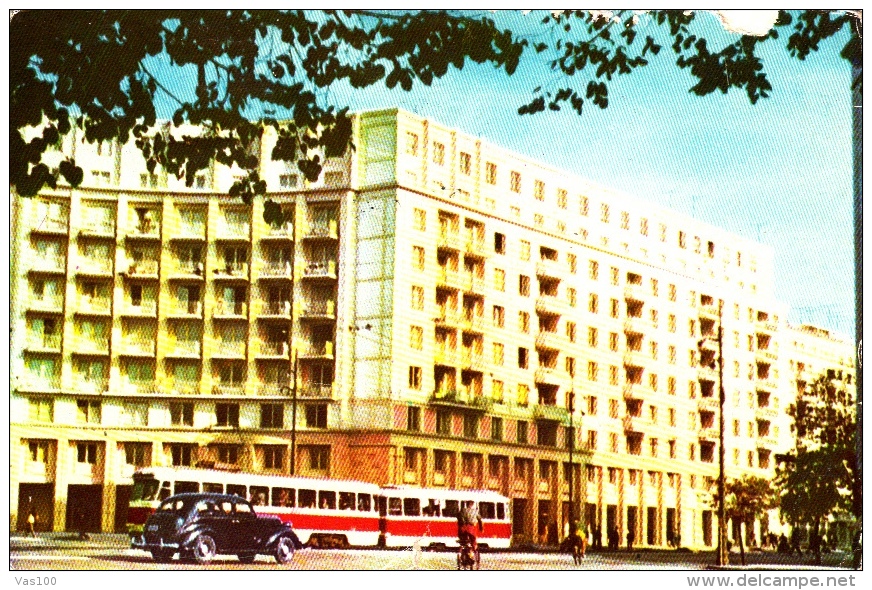 TRAM, TRAMWAYS, BUCHAREST- MAGHERU BOULEVARD,  POSTCARD, 1961, ROMANIA - Tranvie