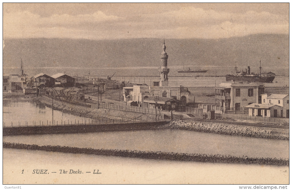 ( CPA EGYPTE )  SUEZ  /  The Docks  - - Suez