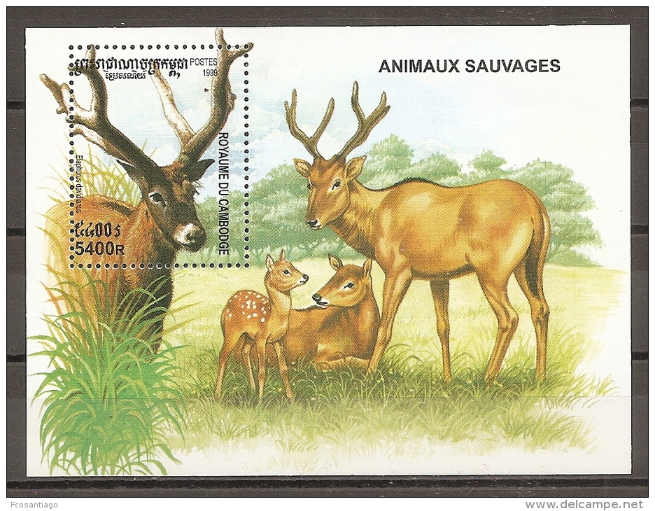 ANIMALES - CAMBOYA 1999 - Yvert #H161 - MNH ** - Selvaggina