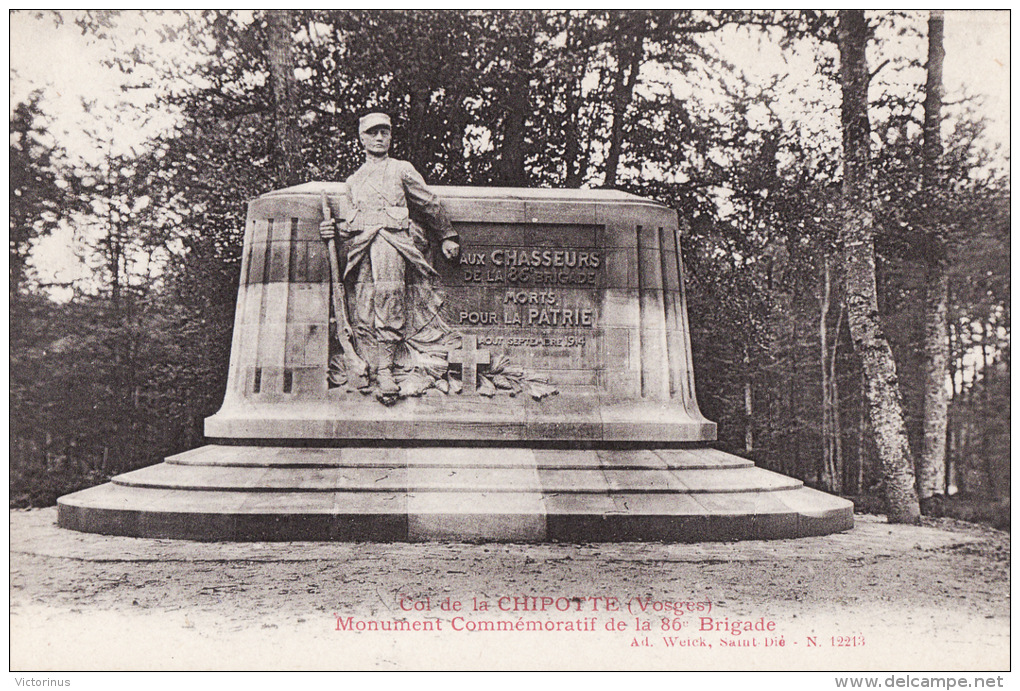 COL DE CHIPOTTE, Vosges,  Monument Commémoratif De La 86e Brigade - Monuments Aux Morts