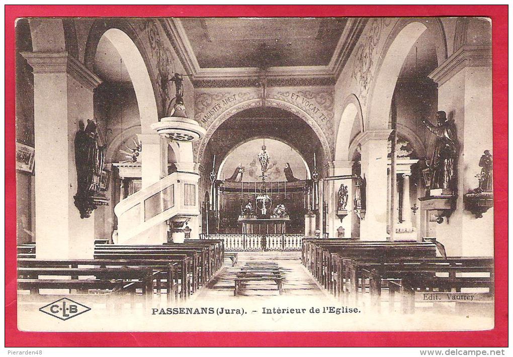 39-Passenans -intérieur De L'église Très Belle Cpa 1923 - Autres & Non Classés