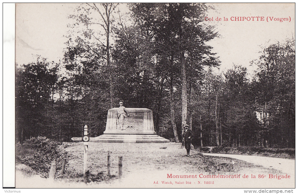 COL DE CHIPOTTE, Vosges,  Monument Commémoratif De La 86e Brigade - Kriegerdenkmal