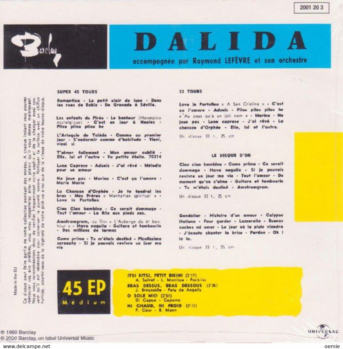 DALIDA   Itsi Bitsi Petit Bikini  CD 4 TITRES - Autres - Musique Française