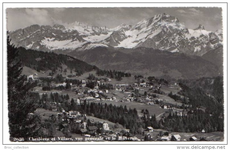 Suisse : Chesières Et Villars, Vue Générale Et Le Muveran, O. Saltori N° 2628 - Villars-les-Moines