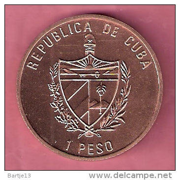 CUBA 1 PESO 1988 ZEPPELIN COPPER UNC KM513 SCHAARS RARE - Kuba