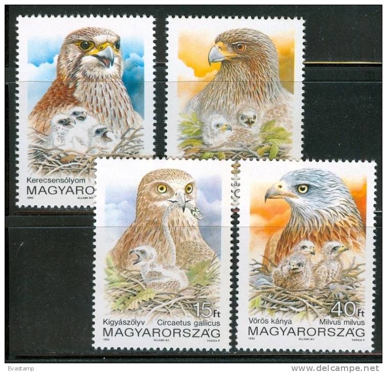 HUNGARY - 1992. Protected Birds MNH! Mi 3348-3351 - Unused Stamps