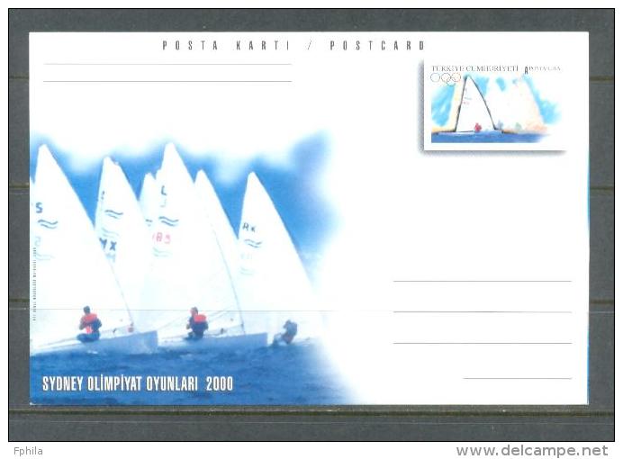 2000 TURKEY SYDNEY OLYMPIC GAMES - SAILING POSTCARD - Postal Stationery