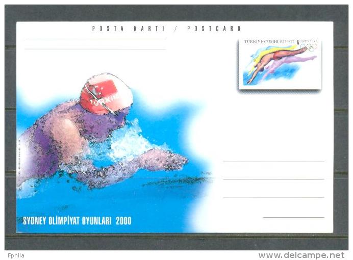 2000 TURKEY SYDNEY OLYMPIC GAMES - SWIMMING POSTCARD - Postal Stationery