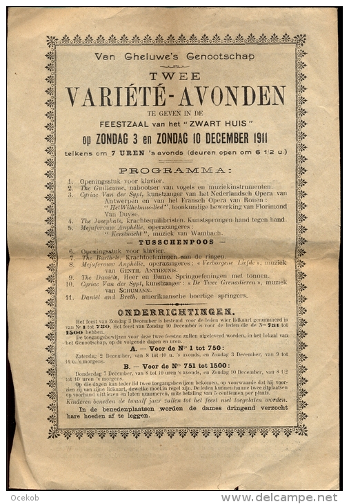 Krant - Maandblad 'T ZAL - Brugge 1911 - Vrijzinnige Werkers Van Gheluwe 's Genootschap - Met Programma - Other & Unclassified