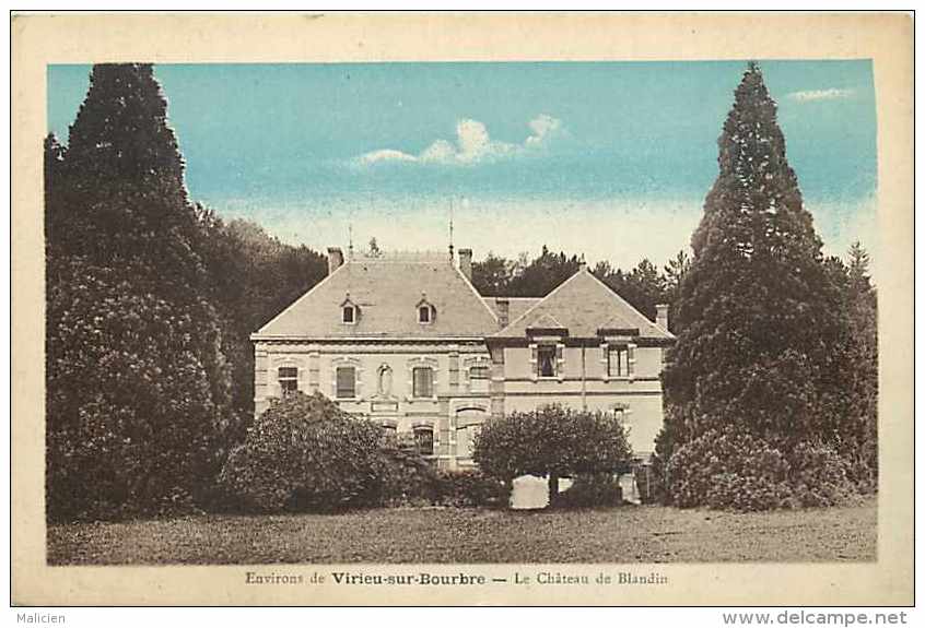 Isere -ref A156- Environs De Virieu Sur Bourbre - Le Chateau De Blandin -carte Bon Etat - - Autres & Non Classés