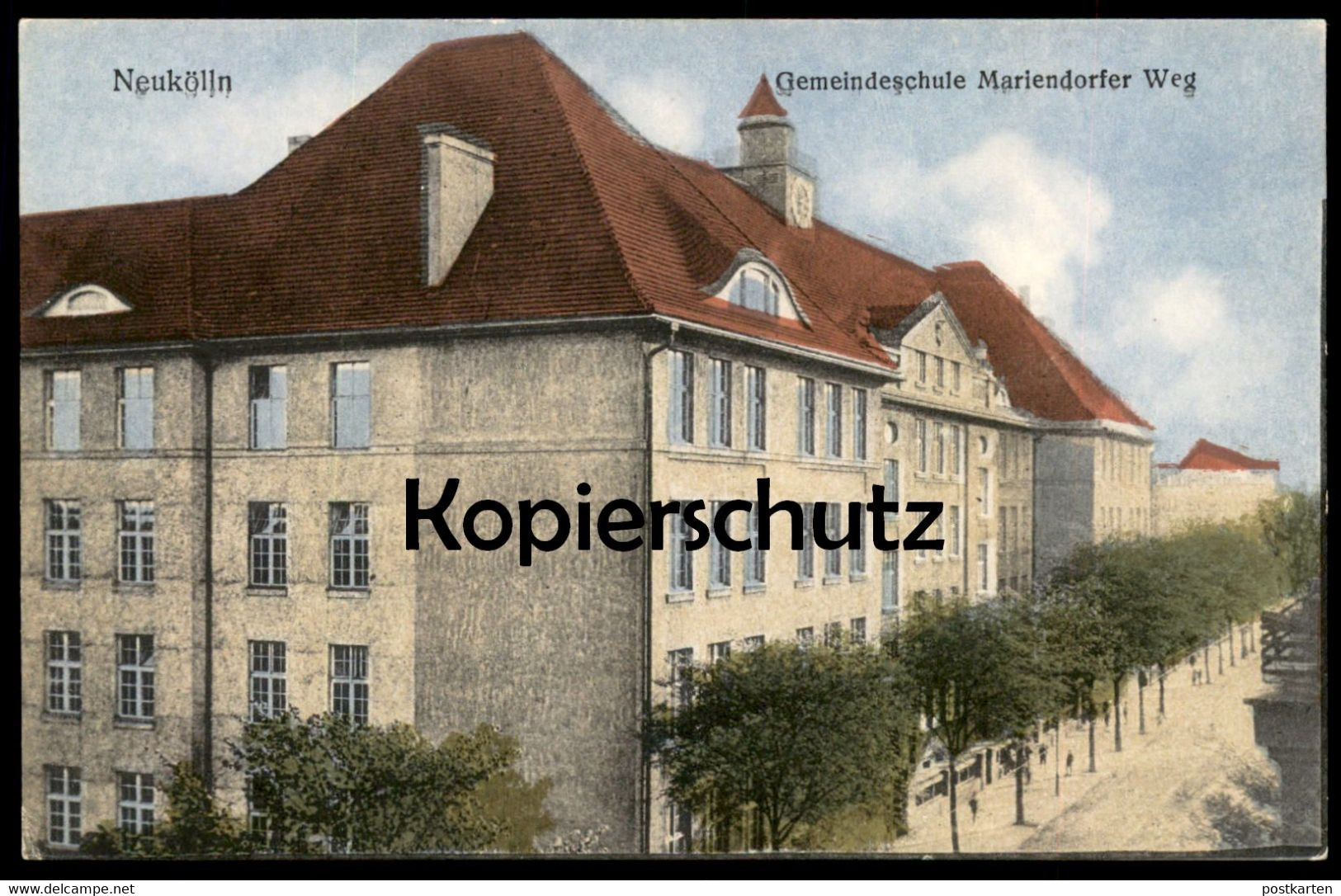 ALTE POSTKARTE BERLIN NEUKÖLLN GEMEINDESCHULE MARIENDORFER WEG Schule School école Postcard Cpa Ansichtskarte AK - Neukoelln