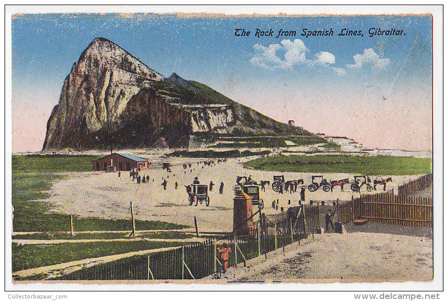 Gibraltar Tarjeta Postal The Rock From Spanish Lines  Vintage Original Postcard Cpa Ak (W3_1731) - Gibilterra