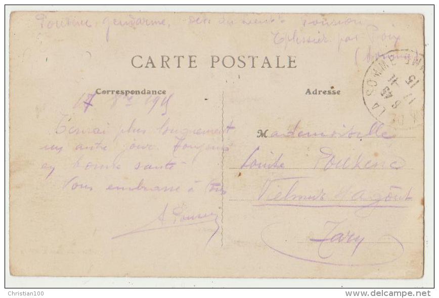 POIX : LA PELOUSE DU JEU DE PAUME - ECRITE EN 1915 - 2 SCANS  - - Poix-de-Picardie