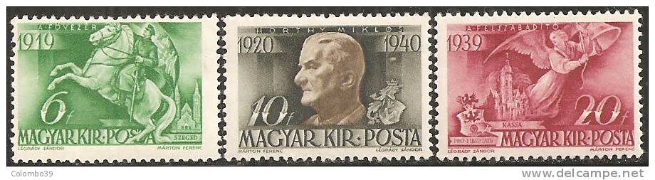 Ungheria 1940 MNH - Yv. 547/49 - Ongebruikt