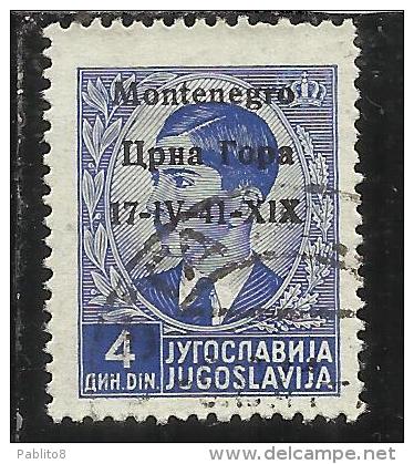 OCCUPAZIONE ITALIANA ITALY ITALIA MONTENEGRO 1941 SOPRASTAMPATO OVERPRINTED  4 D USED - Montenegro