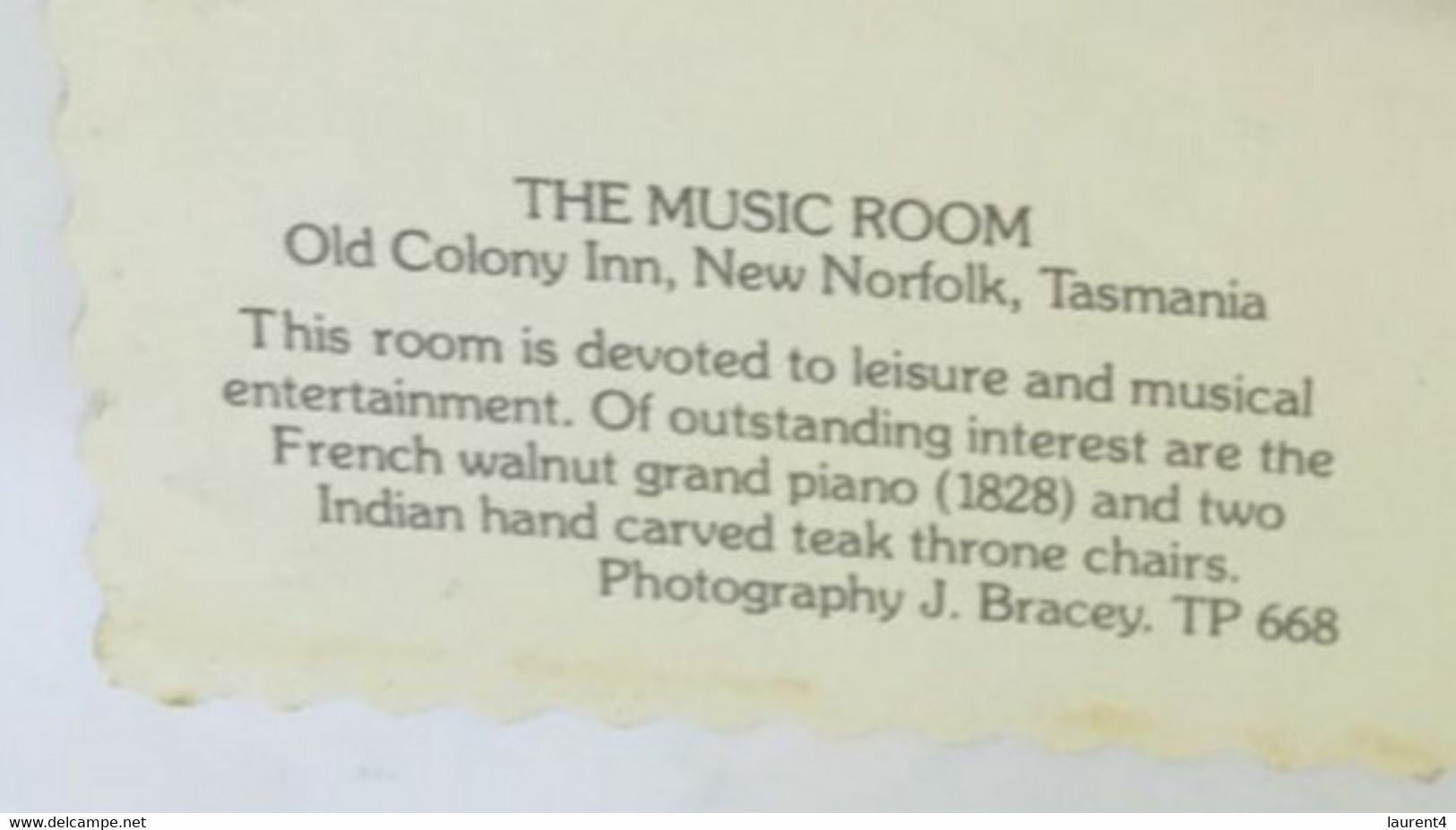 (101) Australia - TAS - New Norfolk Old COlony Inn Music Room (piano) - Autres & Non Classés