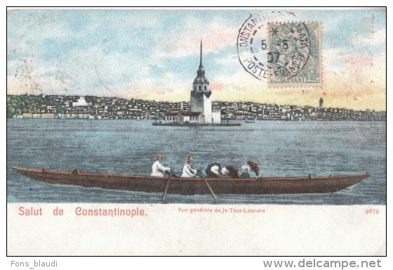 Y&T N° 13 Seul Sur CPA - CàD De Constantinople Du 5 Mai 1907 - FRANCO DE PORT - Lettres & Documents