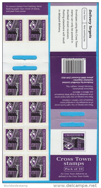 New Zealand Stamp Booklet: Kiwi Mail CrossTown Purple Postage Paid NZ137007 - Booklets