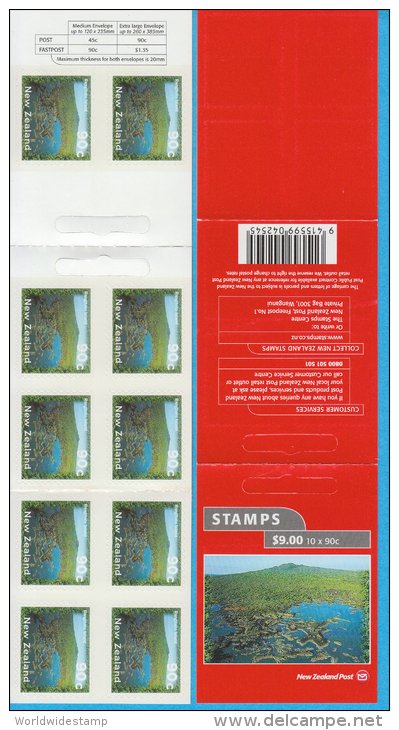 New Zealand Stamp Booklet: Tourist Attraction 90c Rangitoto Island $9.00 NZ137011 - Carnets