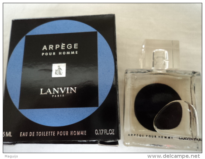 LANVIN" ARPEGE POUR HOMME" MINI EDT  5 ML  VOIR & LIRE !!! - Miniaturen Flesjes Heer (met Doos)