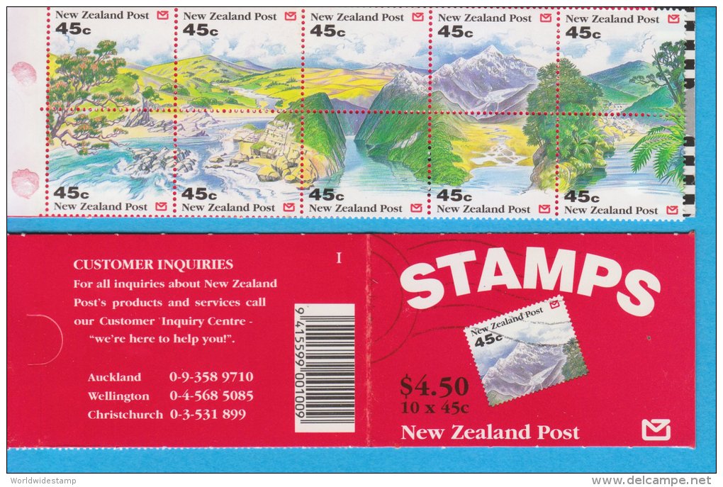 New Zealand Stamp Booklet: 1992 Scenic View Of New Zealand $4.50, NZ137027 - Markenheftchen