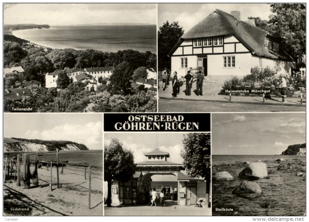 AK Göhren, Heimatstube Mönchgut, Südstrand, Steilküste, Gel, 1968 - Goehren