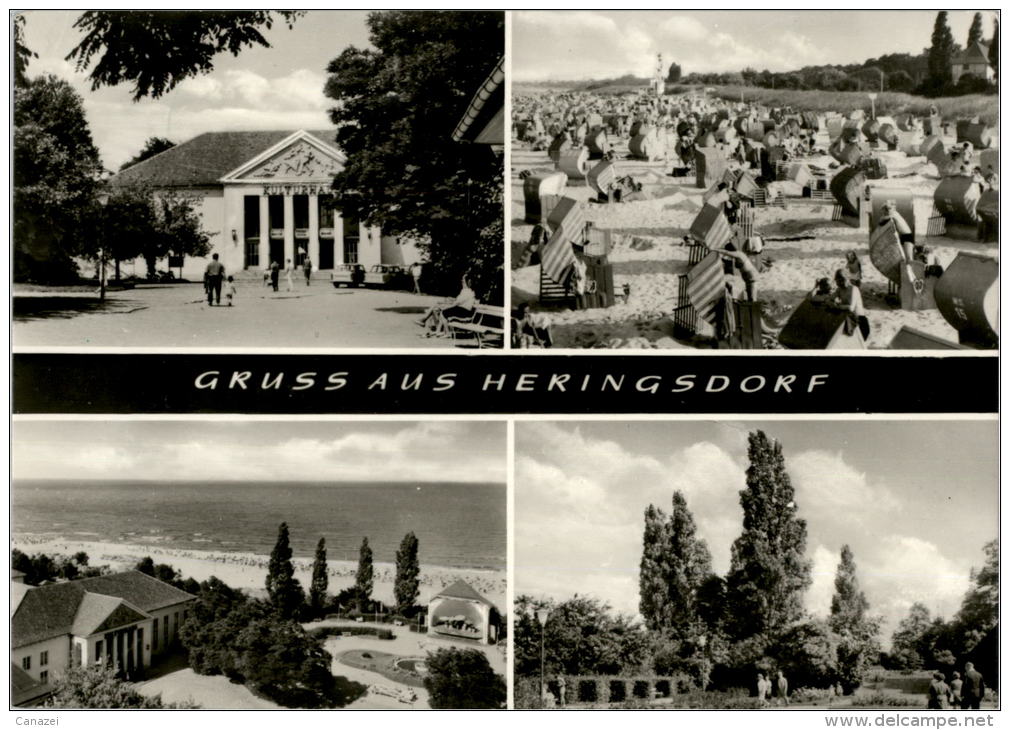 AK Heringsdorf, Kulturhaus, Strand, Gel, 1975 - Usedom