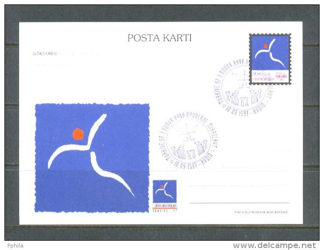 1997 TURKEY 1ST WORLD AIR GAMES LOGO - MICROLIGHT POSTCARD - Postal Stationery