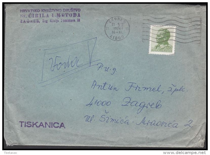 Yugoslavia 1976, Zagreb Loco Cover - Cartas & Documentos