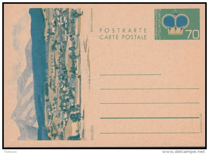 Liechtenstein 1976, Postal Stationery - Stamped Stationery