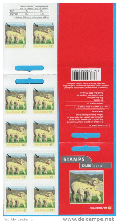 New Zealand Stamp Booklet: 2005 Sheep, $4.50, NZ137038 - Cuadernillos