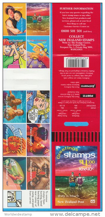 New Zealand Stamp Booklet: 1998 Greetings Stamps, $4.00, NZ137045 - Booklets