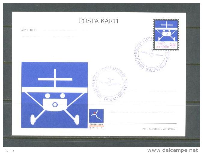 1997 TURKEY 1ST WORLD AIR GAMES GLIDER ILLUSTRATION - GLIDER POSTCARD - Postal Stationery
