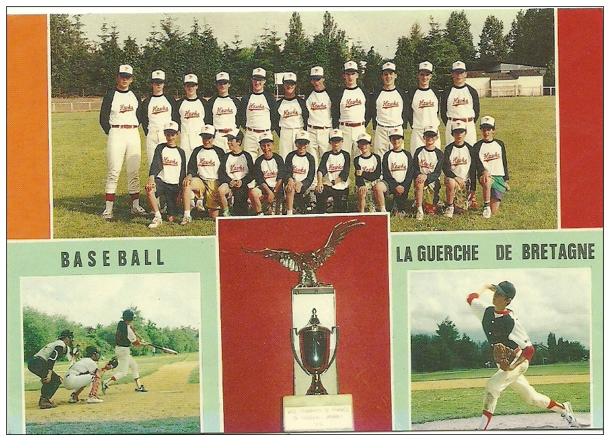 LA GUERCHE DE BRETAGNE 35130 .BASEBALL CLUB HAWS CHAMPION DE BRETAGNE CADETS 91.92 . - La Guerche-de-Bretagne