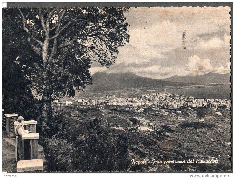 1956 PANORAMA DAI CAMALDOLI  FG V SEE 2 SCAN ANIMATA CON FRATE - Napoli