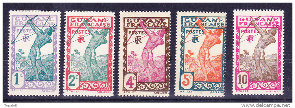 Guyane   N°109 à 113 Neufs Charniere    (5 Valeurs) - Neufs