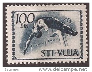 1952 X 60-65  JUGOSLAVIJA SLOVENIJA CROAZIA TRIESTE B SPORT TUFFI  Jump Into The Water MNH - Duiken