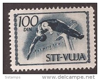 1952 X 60-65  JUGOSLAVIJA SLOVENIJA CROAZIA TRIESTE B SPORT TUFFI  Jump Into The Water MNH - High Diving