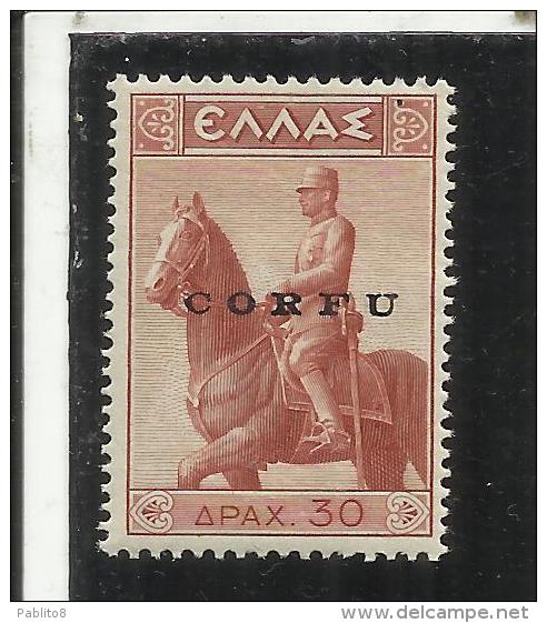 OCCUPAZIONE MILITARE ITALIANA CORFU´ 1941 MONUMENTO EQUESTRE DEL 1938 30 D  MNH - Corfu