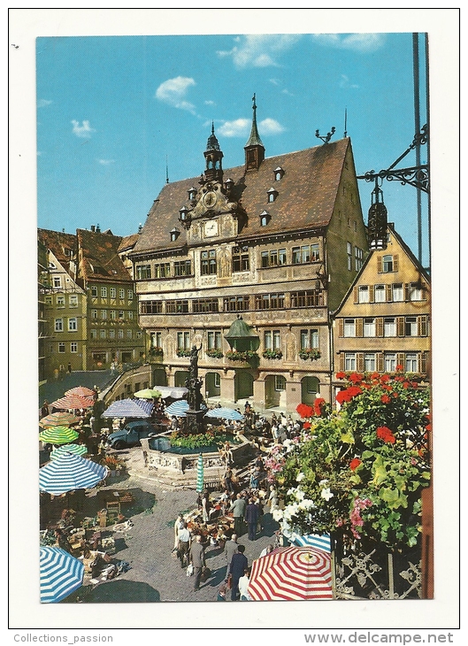 Cp, Allemagne, Tübingen, Markplatz Mit Rathaus, écrite 1974 - Tuebingen