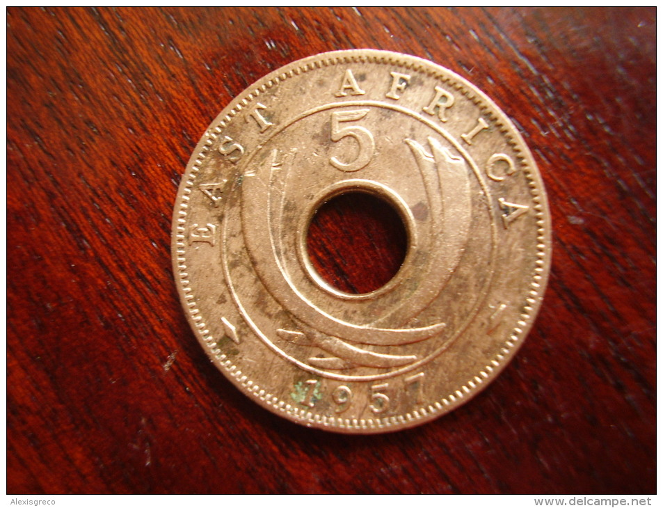 BRITISH EAST AFRICA USED FIVE CENT COIN BRONZE Of 1957 (H) - Colonie Britannique