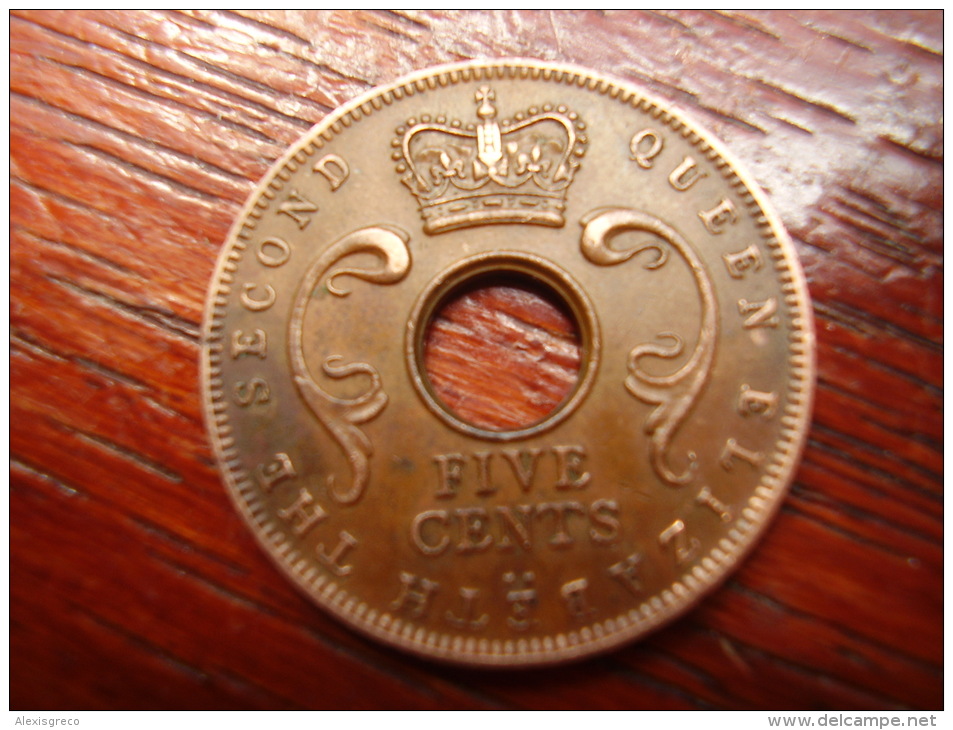 BRITISH EAST AFRICA USED FIVE CENT COIN BRONZE Of 1957 (KN) - British Colony