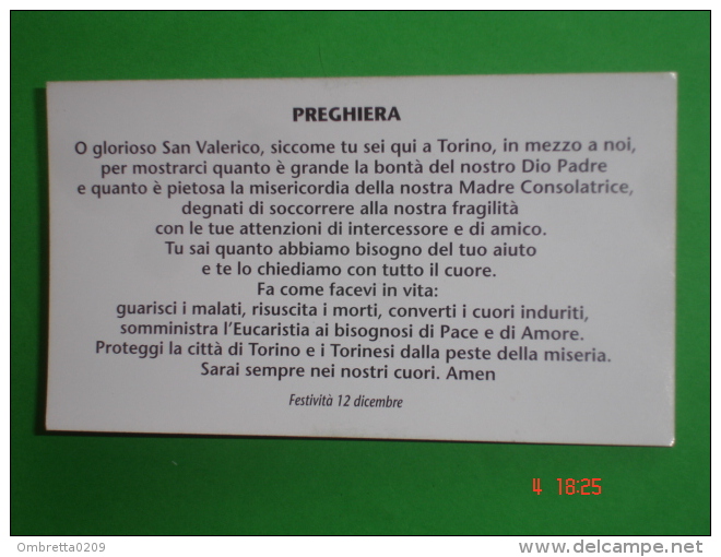 S.VALERICO Abate - Corpo Reliquie Santuario CONSOLATA - TORINO Compatrono Città  12 Dicembre (ISSOIRE Auvergne S.VALERY - Santini