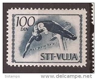 1952 X 60-65  JUGOSLAVIJA SLOVENIJA CROAZIA TRIESTE B SPORT TUFFI  Jump Into The Water MNH - Duiken