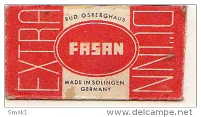 RAZOR BLADE RASIERKLINGE FASAN MADE IN SOLINGER GERMANY  Nicht Ohne Rasierer Gefüllt - Rasierklingen