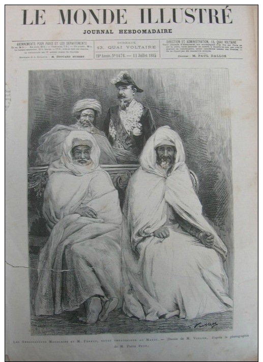 N°1476MONDE 1885:AMBASSADE MAROCAINE A PARIS HIPPODROME LONGCHAMPS/ARRIVEE STATUE LIBERTE A NEW-YORK/METRO - 1850 - 1899