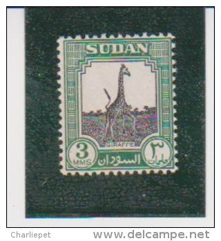 Giraffe Sudan Scott # 100 MNH Catalogue $9.75 - Jirafas