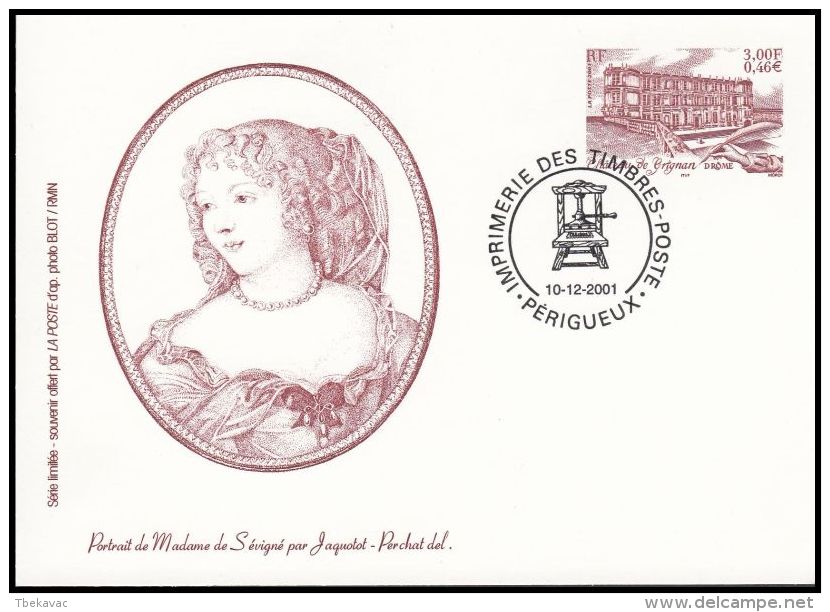 France 2001, Postal Stationery - Official Stationery